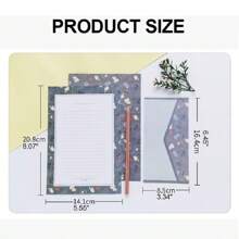 Fresh And Lovely Stationery Letter Paper Set With Envelopes, Including 6 Writing Paper + 3 Envelopes, A5 Stationery Set For Writing Letter - Blue and White - View 2