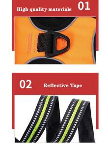 1套/2入組可調節尼龍無拉力狗狗背心套 & 牵引绳套裝,反光带适合大/中型犬 - 粉色 - 查看 5