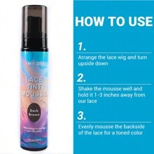 頭髮蕾絲假髮噴霧蕾絲染泡沫防水速乾無殘留蕾絲融化染髮泡沫噴霧遮瑕蕾絲假髮覆蓋染色頭髮泡沫