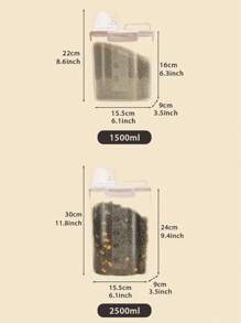 1pc Thickened Transparent Sealed Pet Food Storage Box, Suitable For Storing Pet Food, Snacks, Multifunctional Pet Food Container - Beige - View 10