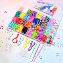Rubber Bands Bracelet Kit, Loom Bracelet Making Kit For Kids, Rubber Bands Refill Loom Set, Loom Bands Kit,Friendship Bracelet Girls Creativity Birthday Gift Kits Random Accessory Color - Bead Kit - View 3