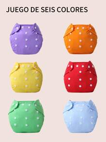 6 Pieces Ecological Diapers Package For Reusable Baby Soft And Comfortable Adjustable - Multicolor - View 3