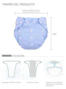 6 Pieces Ecological Diapers Package For Reusable Baby Soft And Comfortable Adjustable - Multicolor - View 4