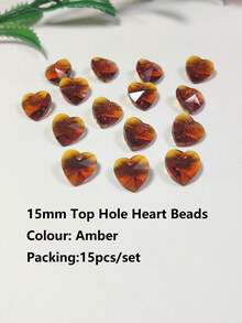 15入組15mm雜色玻璃心型/蝴蝶形吊墜/珠寶製作