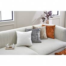 1入組無填充物毛絨腰枕套，現代滌綸裝飾抱枕套 - 橘色 - 查看 5