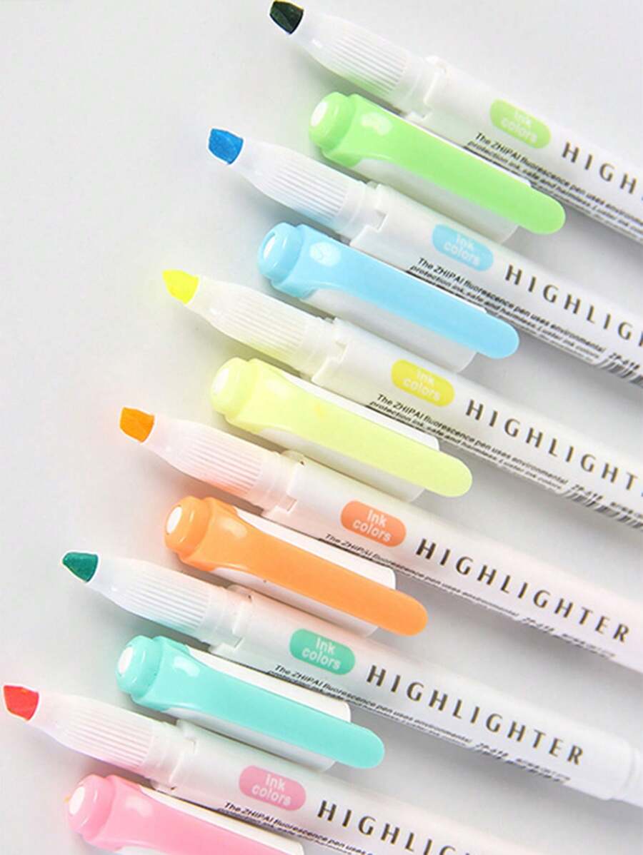 5 Colors/box Double Headed Highlighter Pen Set Fluorescent Markers