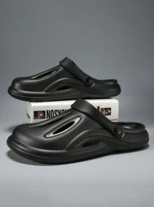 Nam Đúng mốt Thoáng khí bờ biển Dép Trượt vào Cho mùa hè - màu đen - Xem 2