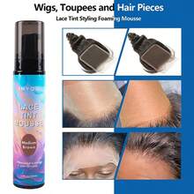 髮用蕾絲假髮染劑噴霧,防水速乾不殘留蕾絲染劑融合型噴霧染劑,適用於髮用蕾絲假髮,可遮蓋染過色的頭髮泡沫染劑 - 深灰色 - 查看 6