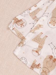 Happy Flute 5 cái Qủa tặng Bộ 2 Lớp Cây tre Muslin Bib Yếm dãi 60*60cm Em bé Khăn quàng cổ Khăn tay - Nhiều màu - Xem 5