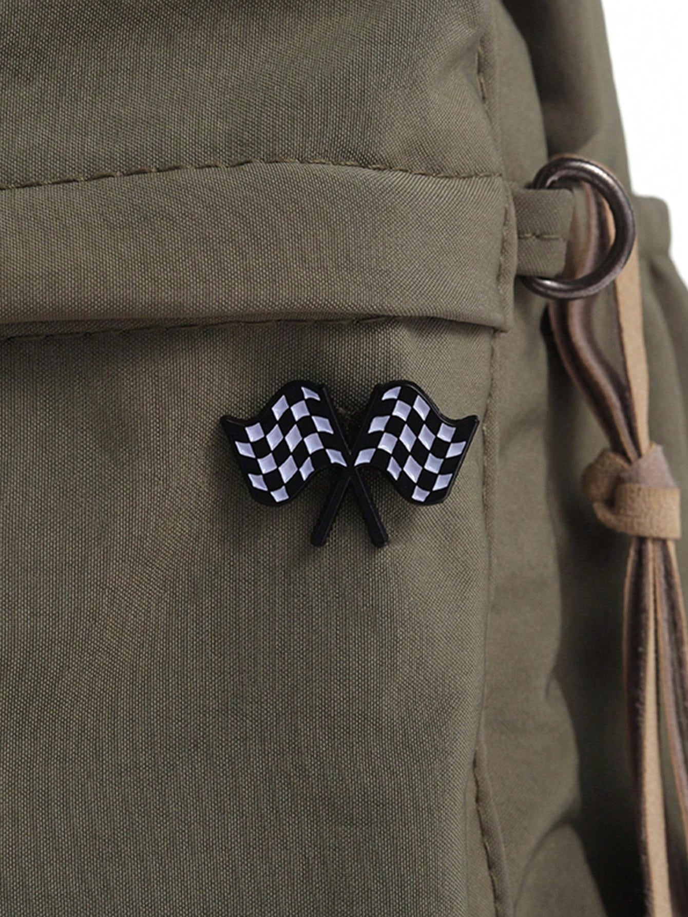 1 Pieza F1 Carrera De Fórmula Bandera Ajedrezada, Broche De Coche Con