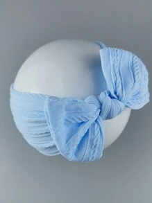 1 Peça Faixa de Cabelo de Nylon Azul Bebê com Decoração de Laço Fofo, Amor para o Dia dos Namorados