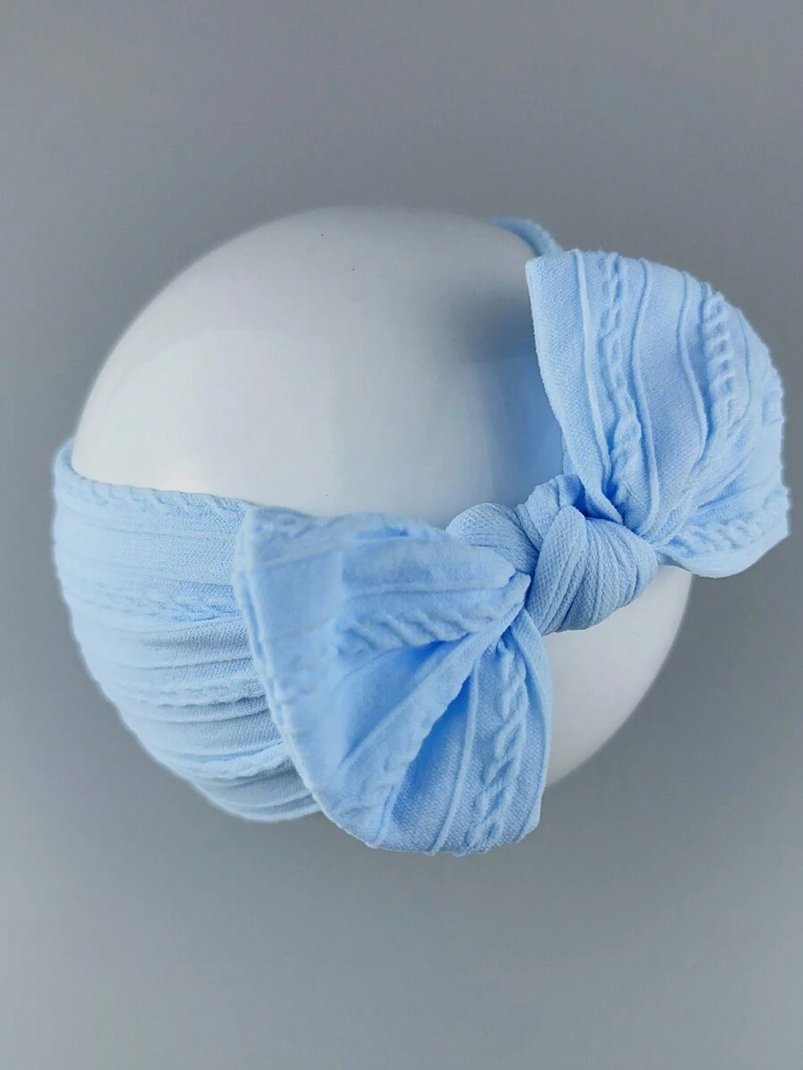 1 Peça Faixa de Cabelo de Nylon Azul Bebê com Decoração de Laço Fofo, Amor para o Dia dos Namorados