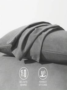 1 件裝 1800 系列超細纖維軟枕套,附拉鍊 - 深灰色 - 查看 3