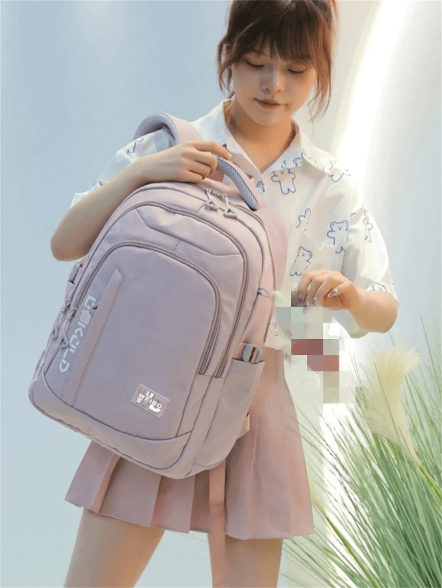 Women Functional Backpacks - 藕粉色 - 查看 1