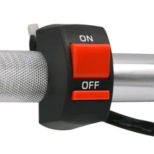 1個黑色機車配件,2線開關具備led前照燈,手把燈,啟動按鈕和關閉按鈕多功能 - 黑色 - 查看 3