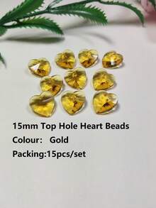 15入組15mm雜色玻璃心型/蝴蝶形吊墜/珠寶製作