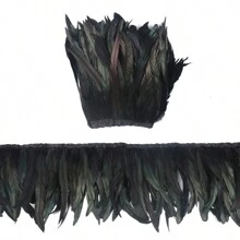 1入1碼,91cm長,25-30cm寬的公雞流蘇裝飾,適用於服裝裝飾、嘉年華、diy手工藝品、手工照片攝影棚 - 黑色 - 查看 2