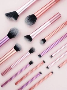 Set de 15 piezas de brochas de maquillaje profesionales que incluyen brocha para polvo, brocha para rubor, brocha para contorno, brocha para sombra de ojos, brocha para iluminador para una aplicación de maquillaje impecable, set de brochas, kit de brochas de maquillaje, set de brochas de maquillaje, kit de maquillaje completo, set de brochas de maquillaje, kit de maquillaje completo, set de brochas, set de brochas de maquillaje, set de regalo de maquillaje - Multicolor - Ver 4