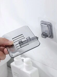 1個透明無痕肥皂盤,壁掛式水晶肥皂盤,無衝擊肥皂盤,防滴肥皂盤 - 灰色 - 查看 3