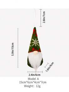 3 件装森林圣诞老人、迷你娃娃、圣诞树吊坠、圣诞节 - 粉色 - 查看 3