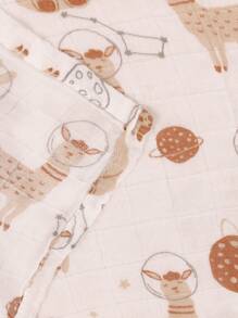 Happy Flute 5 cái Qủa tặng Bộ 2 Lớp Cây tre Muslin Bib Yếm dãi 60*60cm Em bé Khăn quàng cổ Khăn tay - Nhiều màu - Xem 6