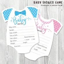 5入組有趣的互動式寶寶派對和生日派對遊戲卡,帶有驚喜性別揭示功能 - 藍色 - 查看 2