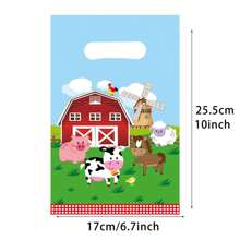 50pcs Farm Animal Cow Gift Bags, Candy Bag With Cute Cow, Pig And Horse Design, Ideal For Children's Birthday, Family Gathering Gift Bag,Christmas Valentine Day
