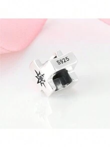 1 Miếng Đúng mốt Khối Zirconia  Vật rủ xuống Hạt Với Hình chữ U Móng ngựa , Ngôi sao , Hoa & Hoa văn chữ thập In S925 Màu bạc , DIY Đồ treo Đối với Mặc hàng ngày , Tuyệt vời Quà sinh nhật Đối với Mẹ , Bạn gái - Bạc - Xem 3