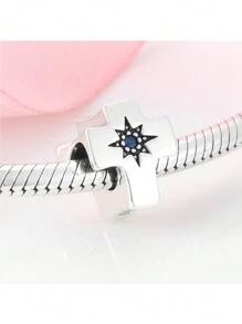 1 Miếng Đúng mốt Khối Zirconia  Vật rủ xuống Hạt Với Hình chữ U Móng ngựa , Ngôi sao , Hoa & Hoa văn chữ thập In S925 Màu bạc , DIY Đồ treo Đối với Mặc hàng ngày , Tuyệt vời Quà sinh nhật Đối với Mẹ , Bạn gái - Bạc - Xem 2