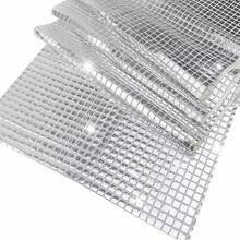 Wedding/Party Mirrored Glitter Plaid Table Runner - Silver - View 3