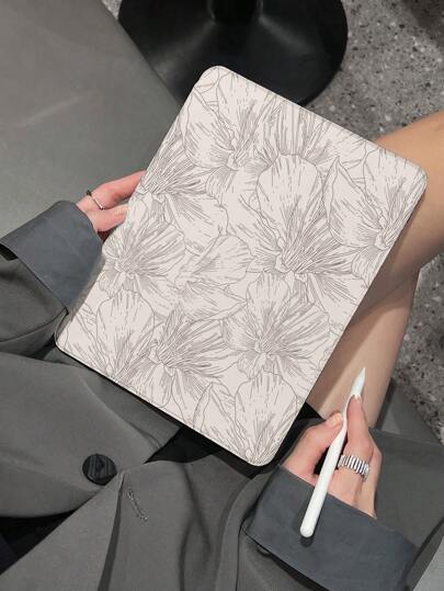 苹果 1 件 Tpu 花朵图案平板电脑保护套，带旋转支架、内置笔架和磁性闭合装置，兼容 iPad，兼容 iPad 第 9 代/iPad 第 10 代