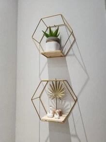 1pc Creative Iron Art Wall-Mounted Decorative Storage RackRoom Decor