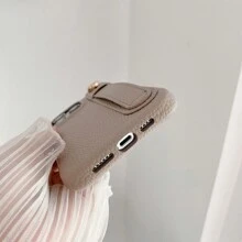 Ốp điện thoại da PU màu trơn vân vải, 1 chiếc, kèm dây đeo cổ tay, chống sốc, bảo vệ toàn diện, tương thích với iPhone 16 15 14 Plus 13 12 11 Pro Max, Galaxy S21 FE S22 S23 S24 S25 Plus Note 20 Ultra A52 A53 A54, Pixel 4 XL, Edge 30, Xperia 10 IV, chống nước, chống rơi, chống trầy xước, quà tặng kỷ niệm mùa xuân. - Xám - Xem 6