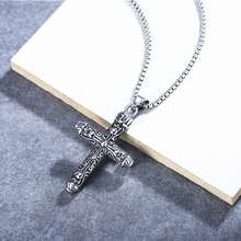 1 chiếc vòng cổ nam bằng thép không gỉ hình vương miện thánh giá hip hop - dây chuyền hộp 60cm - Xem 4