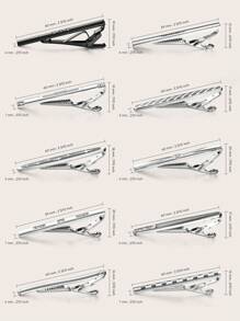 Eight Piece Set Of Classic Silver Tie Clips And Tie Pins, Suitable For Men's Daily Wear - Silver - View 4