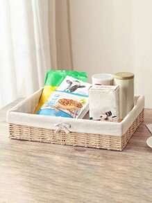 Caja de almacenamiento de escritorio para maquillaje, llaves, bandejas de snacks, organizador de almacenamiento de ratán para sala de estar, canasta tejida estilo bohemio, maceta de cuerda natural, decoración de jardín de ratán natural con marco metálico, canastas boho para aire libre con estilo costero, canasta geométrica, para volver a la escuela