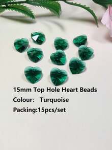 15入組15mm雜色玻璃心型/蝴蝶形吊墜/珠寶製作