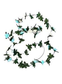 1 Guia de flor artificial rosa con 45 flores color alazar 2.4m - Multicolor - Ver 7