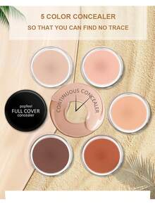 POPFEEL 小巧環保盒裝身體遮瑕霜,適用於節日彩繪和紋身遮蓋 - 焦糖色 - 查看 3