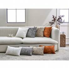 1入組無填充物毛絨腰枕套，現代滌綸裝飾抱枕套 - 橘色 - 查看 6