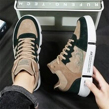 Men's Sports Shoes, Casual Shoes, Color Block Wave Pattern Sneakers - Brown - View 9