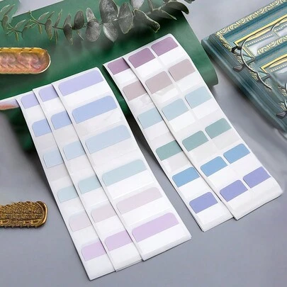 书籍注释用品，10 张便签套装，带标尺，用于索引标签页标记 60 种颜色索引张贴分类备忘录书写帖子书签透明色荧光索引贴标签