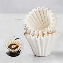 50 piezas Filtros de papel desechables con forma de tarta de color blanco, de vuelta al colegio - Blanco - Ver 4