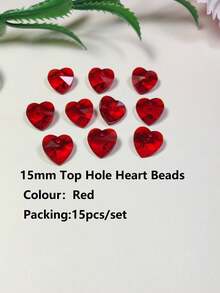 15入組15mm雜色玻璃心型/蝴蝶形吊墜/珠寶製作