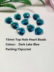 15入組15mm雜色玻璃心型/蝴蝶形吊墜/珠寶製作