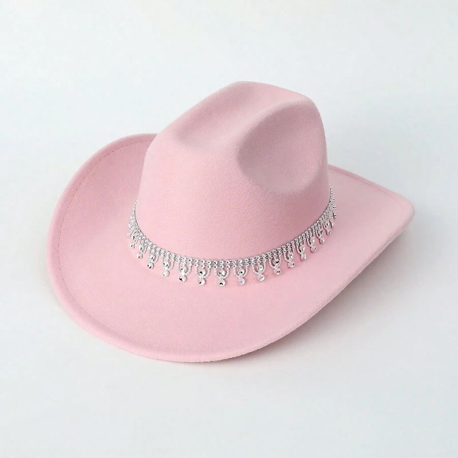 1 件女士纯色西部牛仔帽，适合旅行、休闲外出、日常使用派对牛仔帽女牛仔帽万圣节
