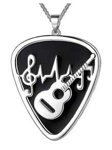 Collar De Púa De Guitarra - Plateado - Ver 1