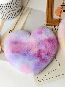 Plush Heart-Shaped Coin Purse, Soft Handbag, Ladies' Small Shoulder Bag With Metal Chain, Perfect Funny & Novelty Gift, Best Autumn Wallet, Ideal Valentine's Day Gift, Heart-Shaped Wallet Matches Valentine's Day Dress Perfectly - Multicolor - View 4
