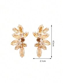 1pair Copper Claw Design Sparkling & Luxurious Earrings