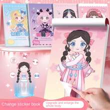 1pc Full Body Dress-Up Sticker Book For Girls, Various Princess Character Design, Makeup-Styling Diy Handmade Party Fun Activity,School Supplies,Back To School